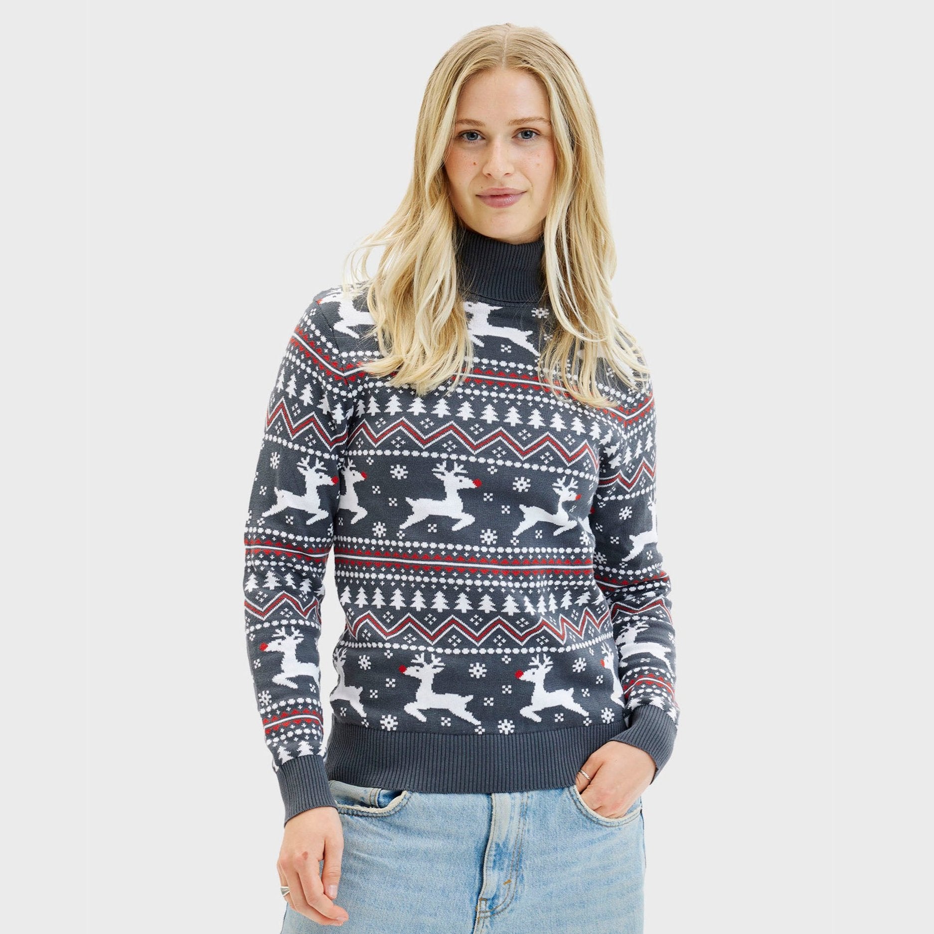 Le Pull De Noël Stylé Á Col Montant - Femme.