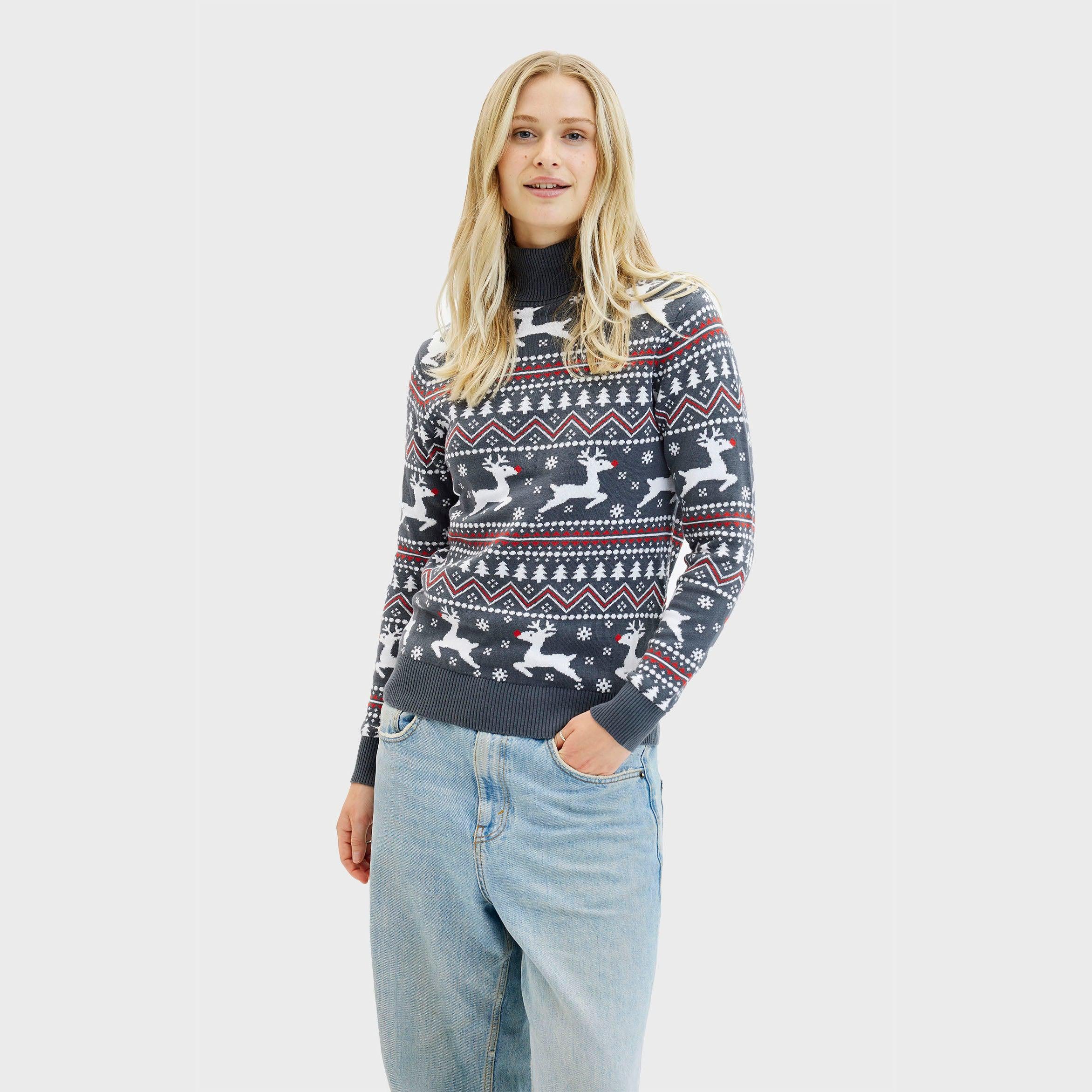 Le Pull De Noël Stylé Á Col Montant - Femme