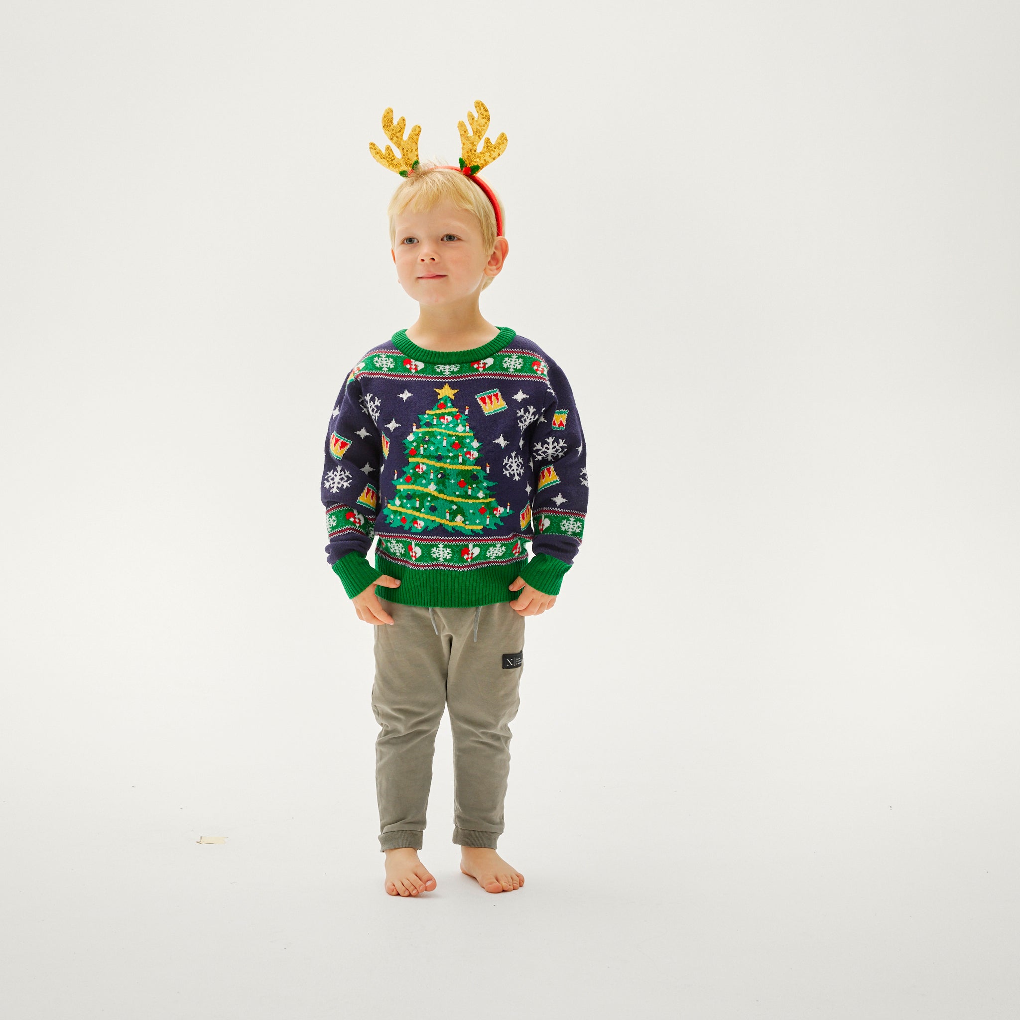 Pull De Noël De L'arbre LED Bleu - Enfants
