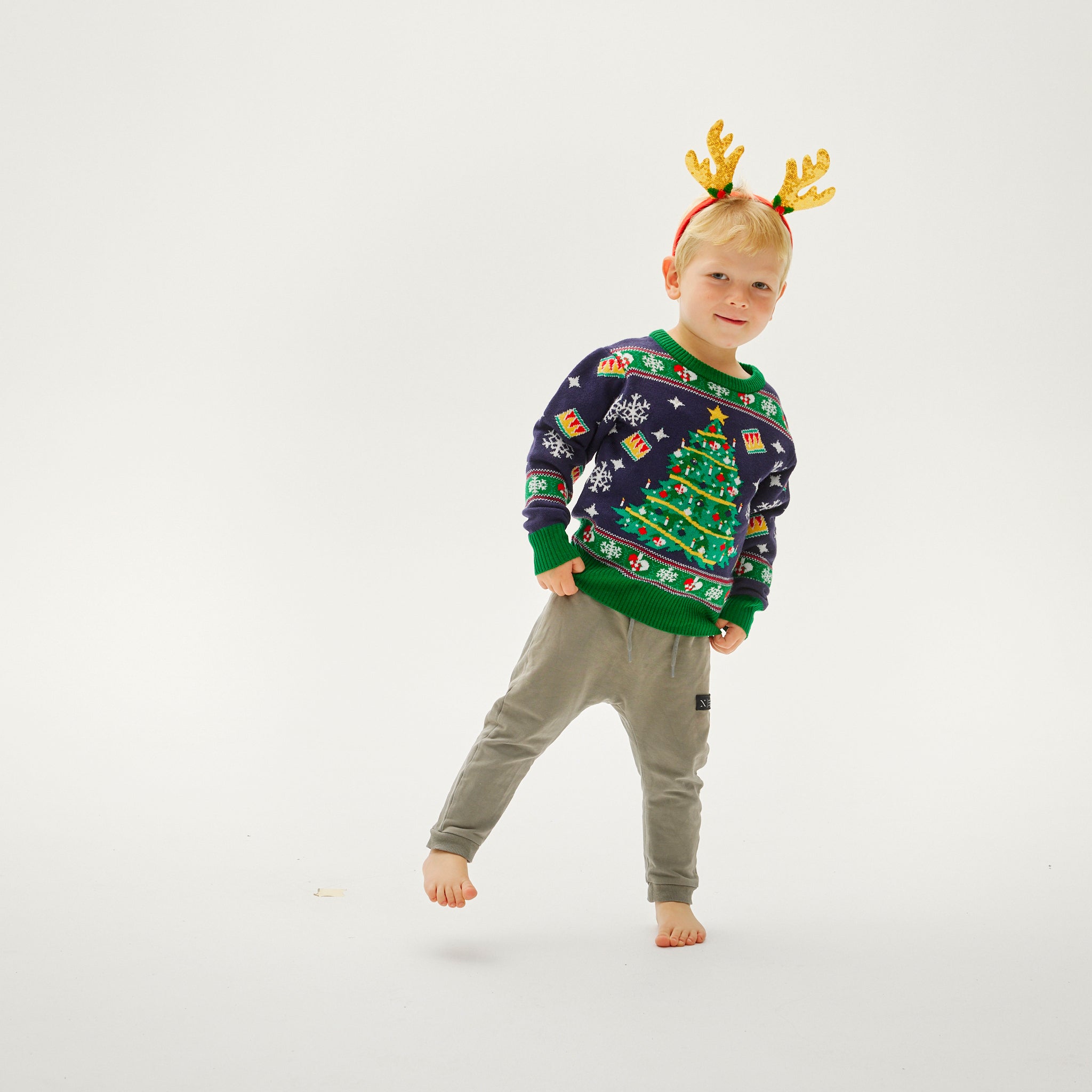 Pull De Noël De L'arbre LED Bleu - Enfants