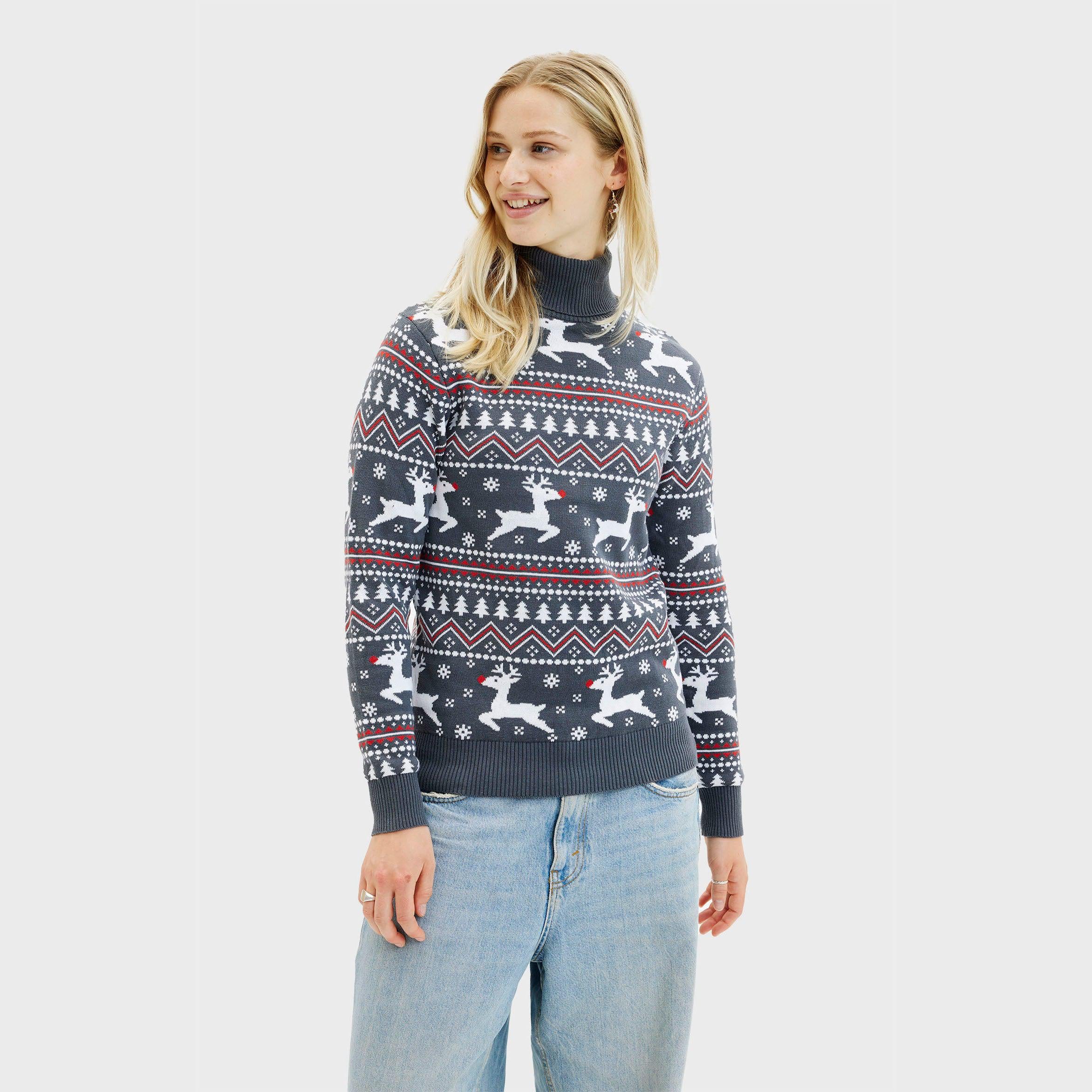 Le Pull De Noël Stylé Á Col Montant - Femme