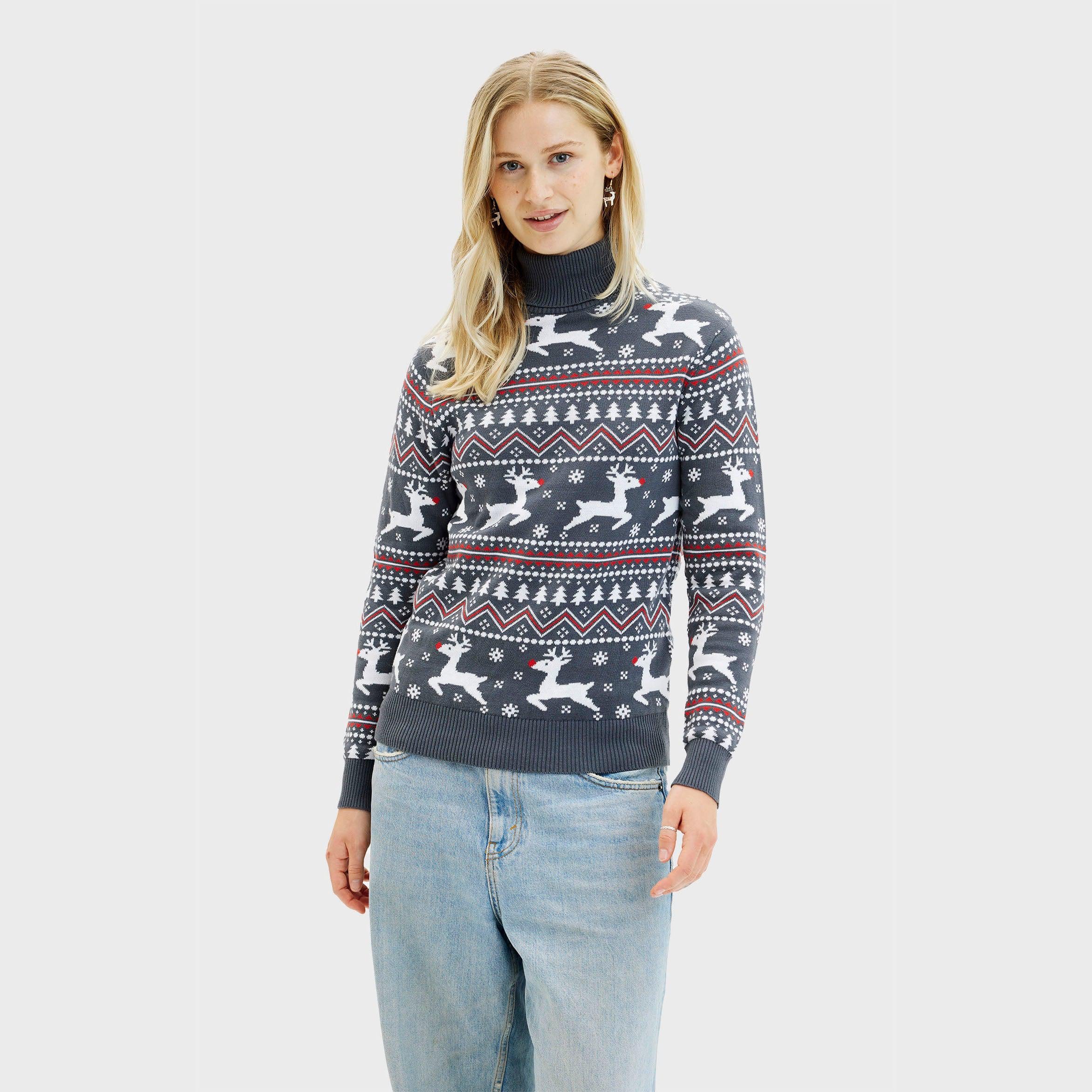 Le Pull De Noël Stylé Á Col Montant - Femme