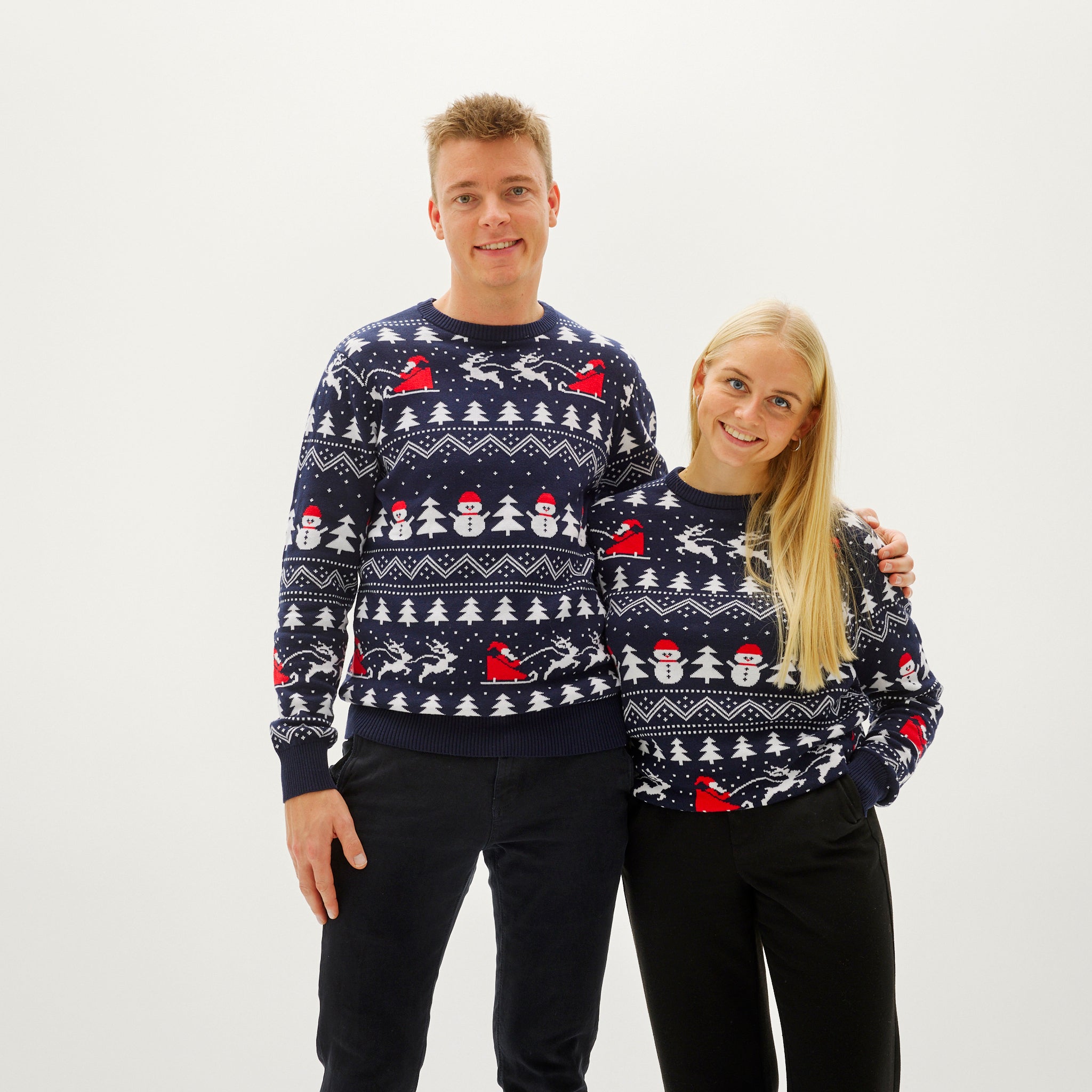 Le Pull De Noël Stylé Bleu - Homme.