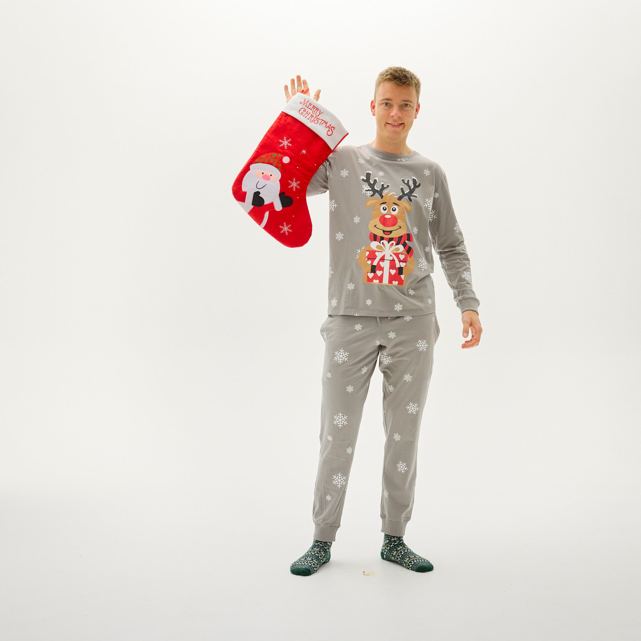 Pyjama Adorable De Rudolphe Gris - Homme