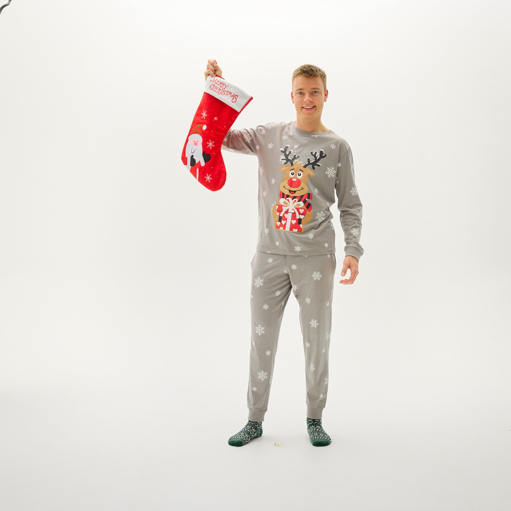 Pyjama Adorable De Rudolphe Gris - Homme