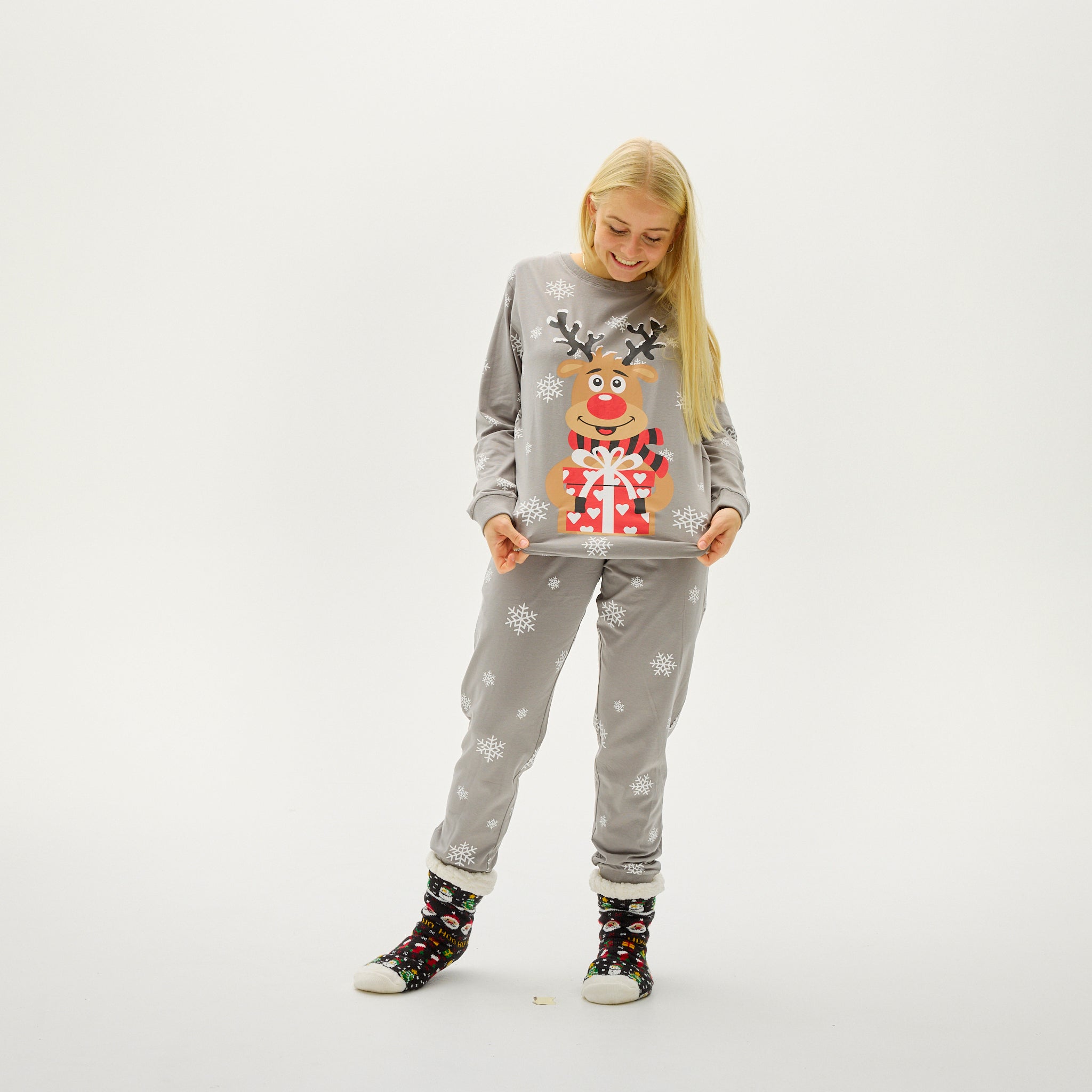 Pyjama Adorable De Rudolphe Gris - Femme